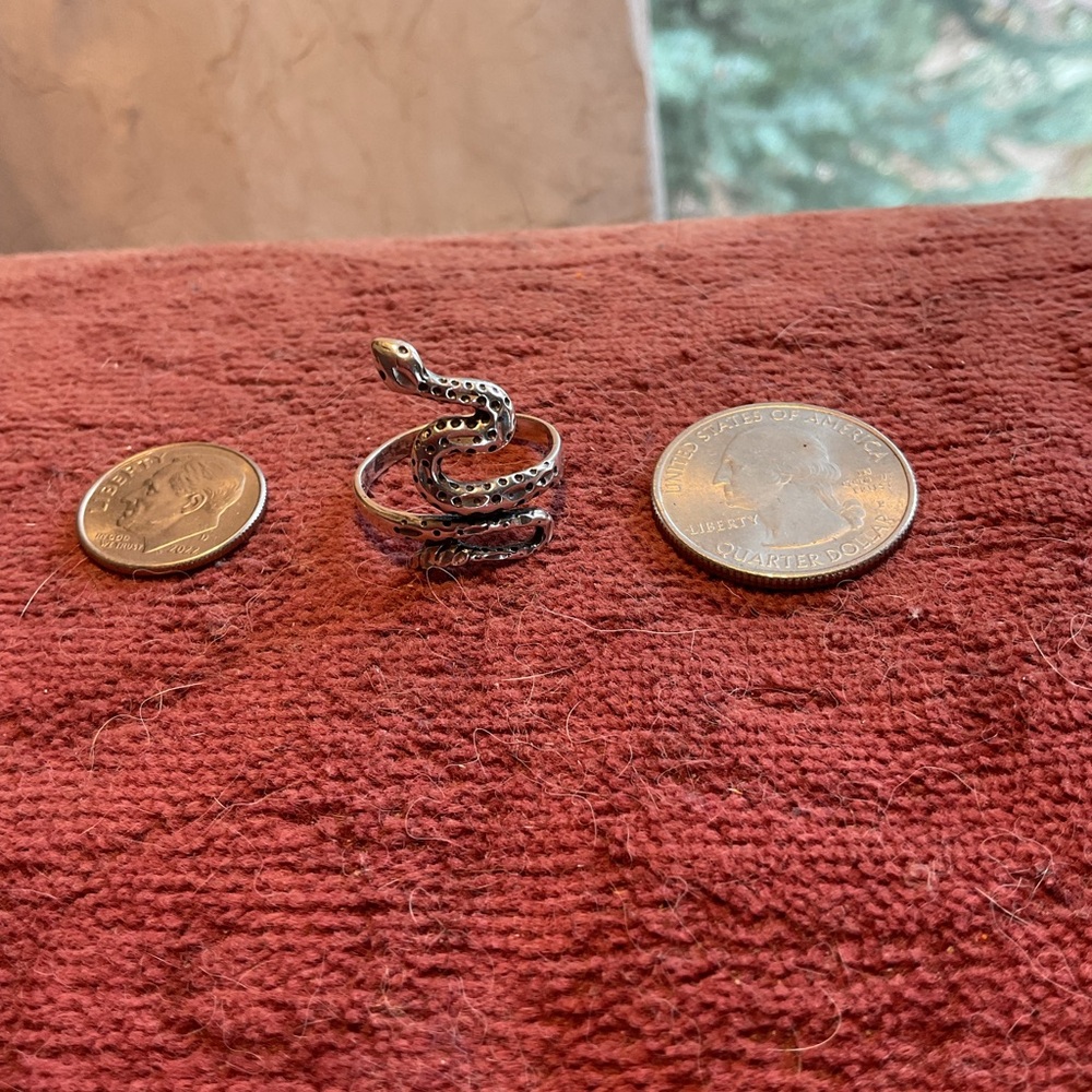 Vintage Sterling Silver Snake Ring size 6.5 stamped